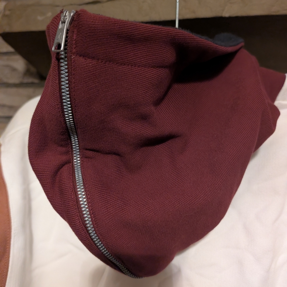 Jordan Nike Flight Color Block Hoodie in White, Burgundy, and Black, Small - Picture 5 of 7